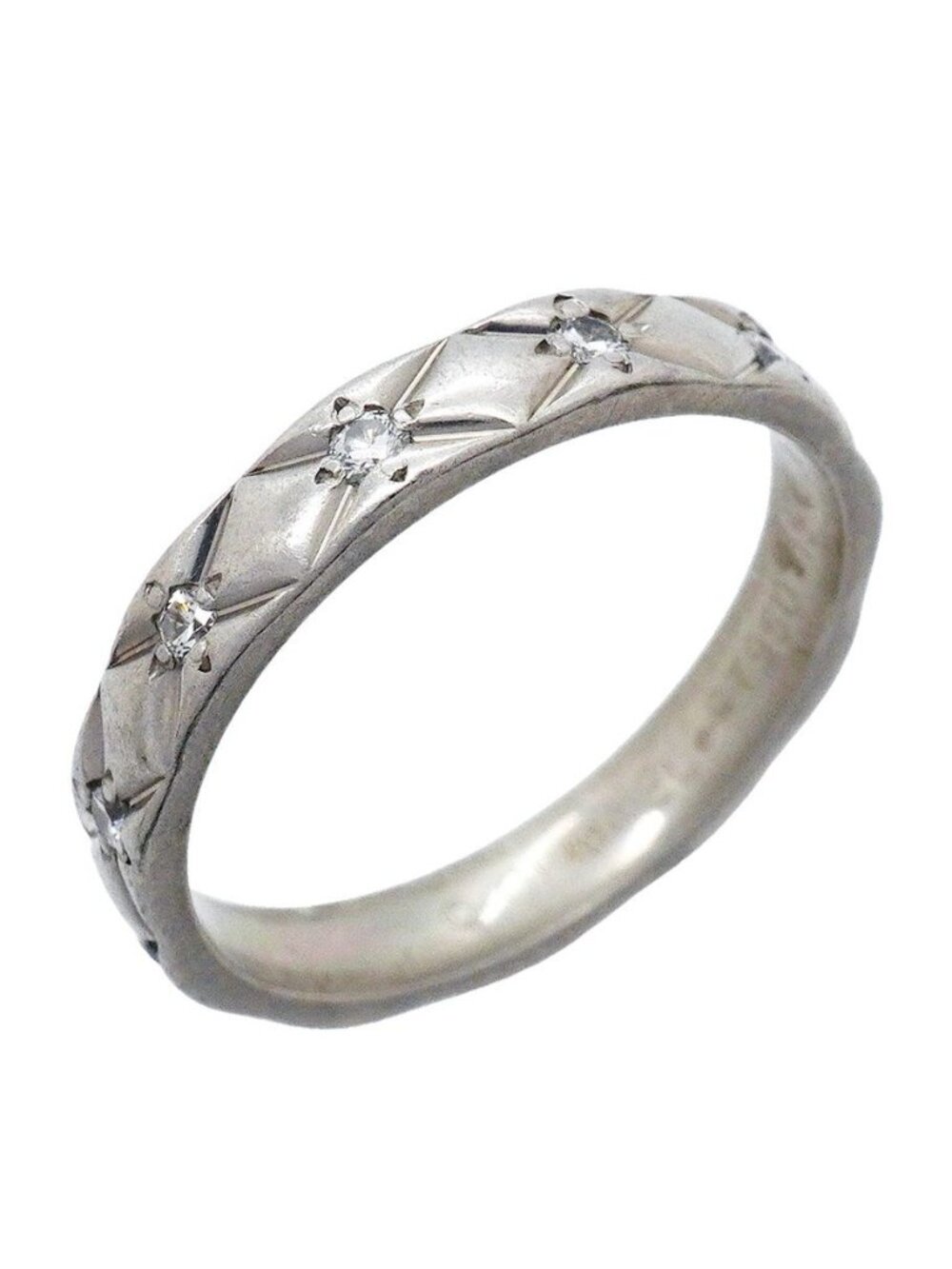 Chanel Ring Quilted Full Diamond Platinum